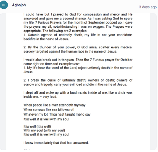 A note from ICU